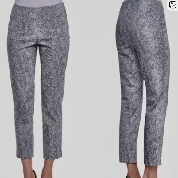 Lafayette 148 New York Stanton size 6 career Gray Animal print Patterned Pants - Picture 1 of 8